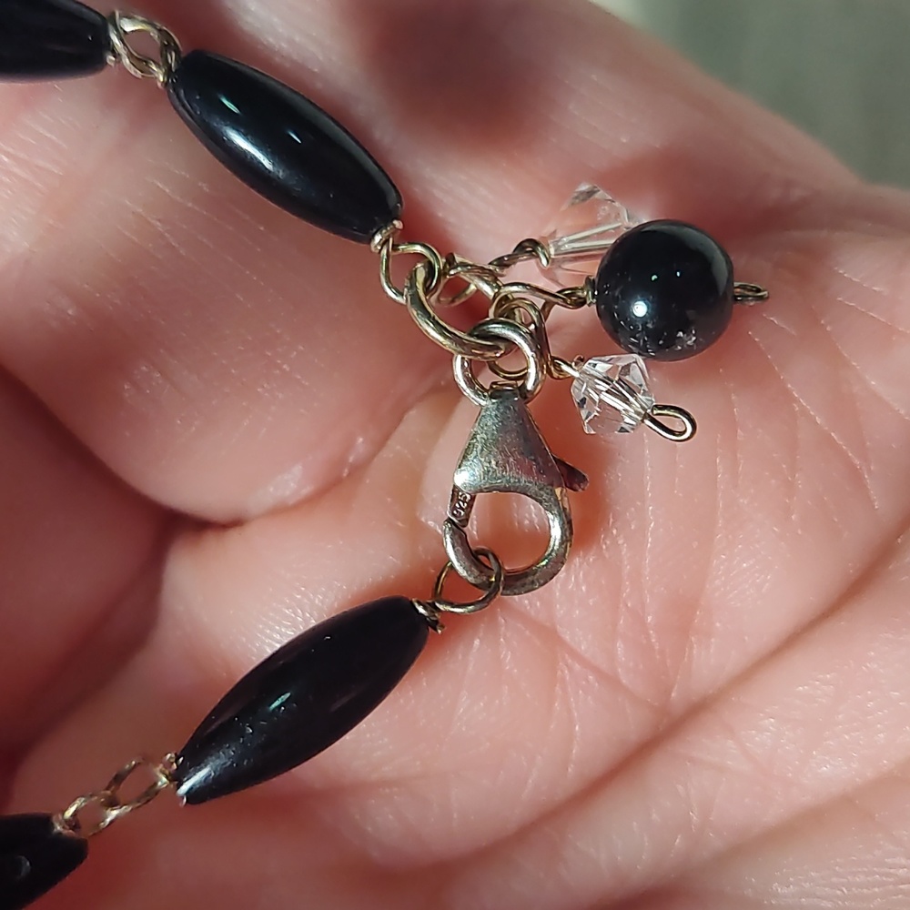 Bracelet, onyx,925 silver